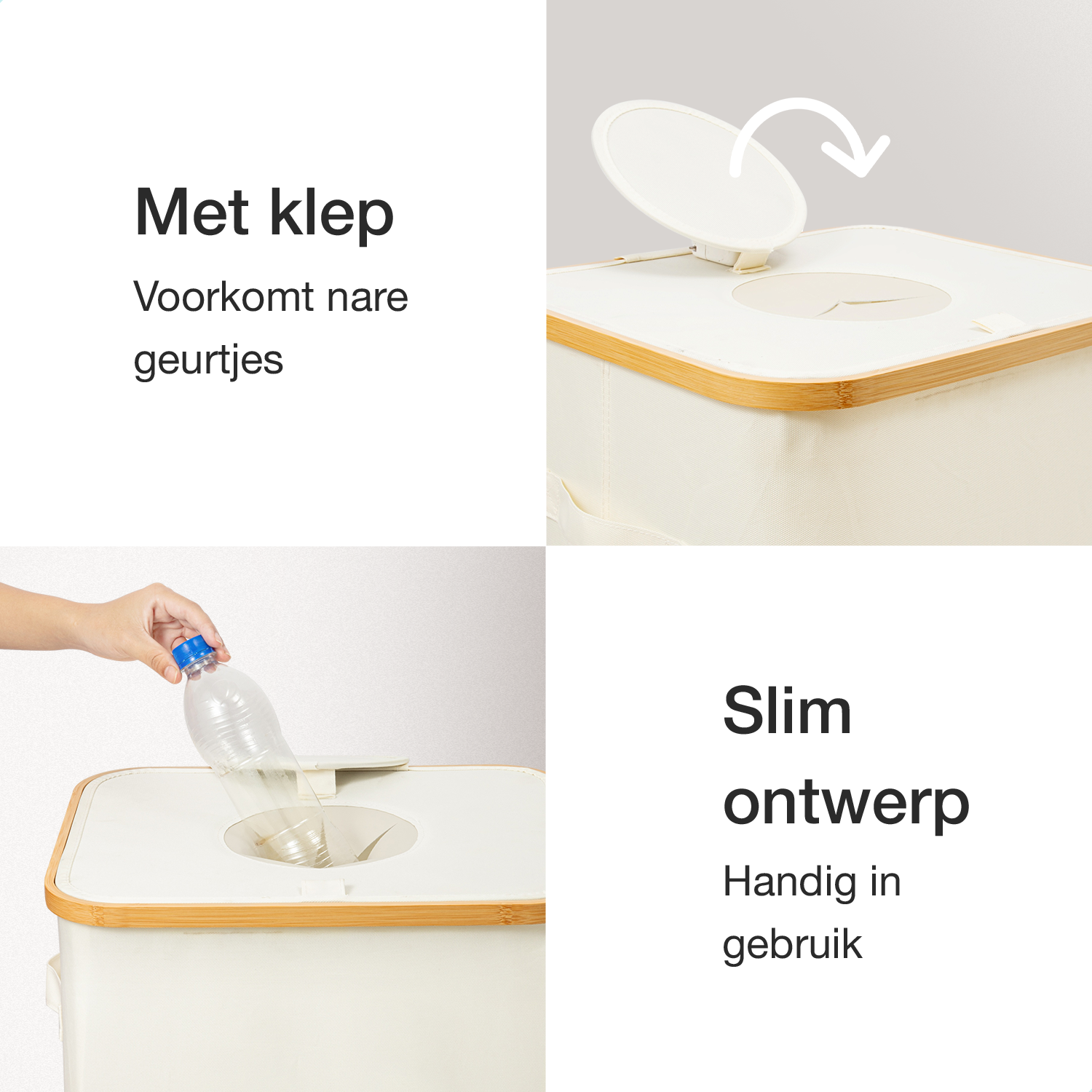 NOVOB® Statiegeld Container met Wasbare Flessentas | 100L | Wit