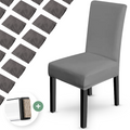 Stoelhoes Grijs Eetkamerstoelen | Stoelhoesset | Stretch | Incl. Poot Viltjes