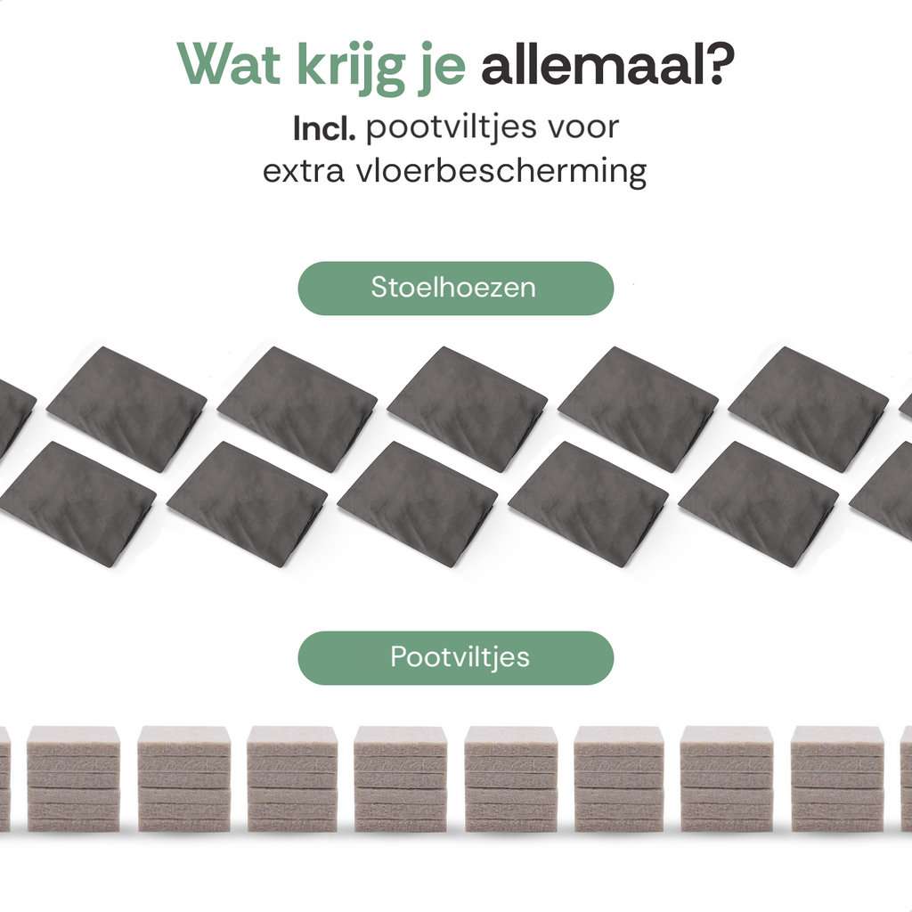 Stoelhoes Grijs Eetkamerstoelen | Stoelhoesset | Stretch | Incl. Poot Viltjes