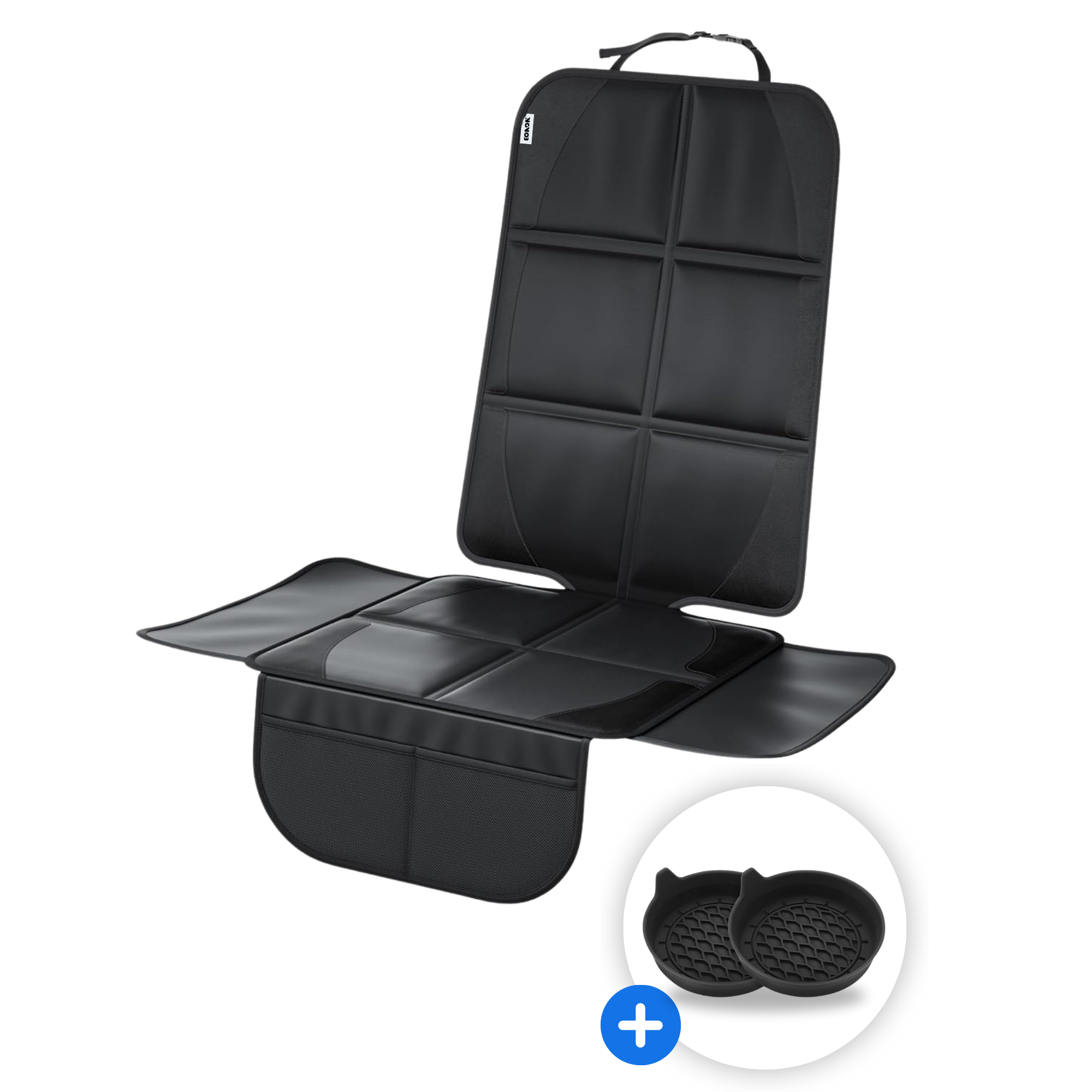 NOVOB® Autostoel Beschermer | Inclusief 2 Auto Onderzetters