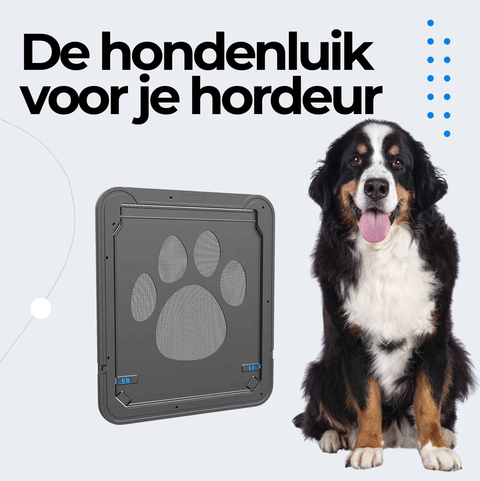 Hondenluik Hordeur | Hondendeur Binnendeur | 42x37cm | Geschikt voor Middelgrote en Grote Honden (15kg+)