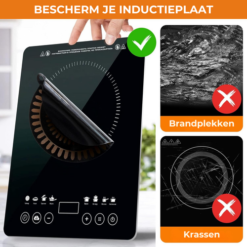 Inductie Beschermer Set 2x20cm & 2x24cm  - Thermochromisch (van kleur veranderend) - Onderzetters - Hittebestendig tot 250°C - Voor pannen en kookplaat