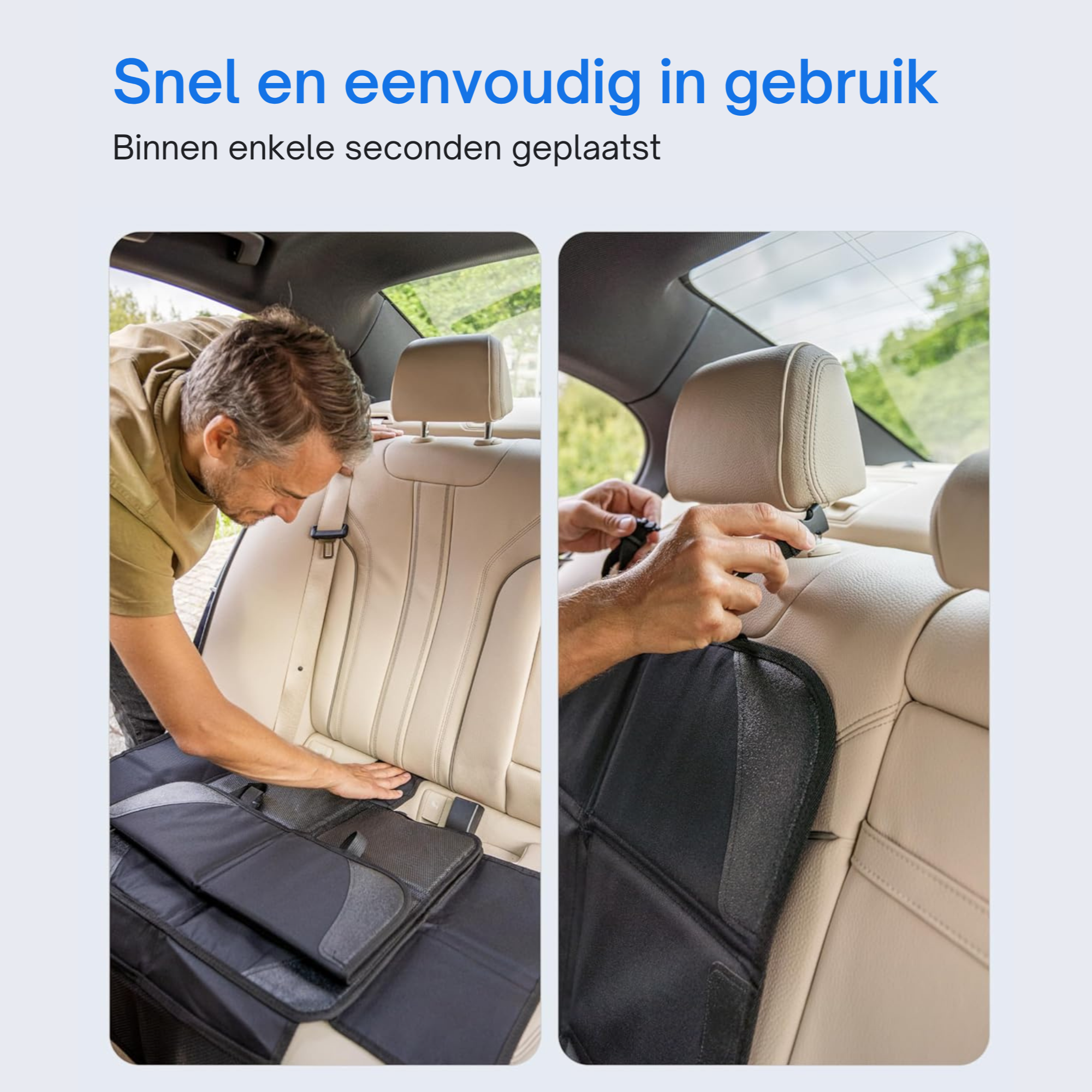 NOVOB® Autostoel Beschermer | Inclusief 2 Auto Onderzetters