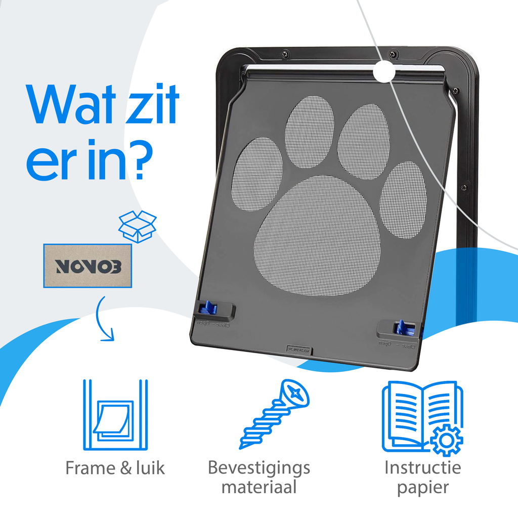 Novob Kattenluik Hordeur | Kattendeur Binnendeur | 29x24cm | Geschikt voor K ...