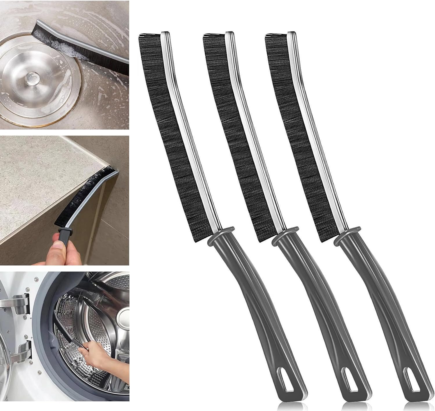 Schoonmaakborstel 3 Stuks | Voegenborstel | Schrobborstel | Voegenreiniger | Voor badkamer en keuken