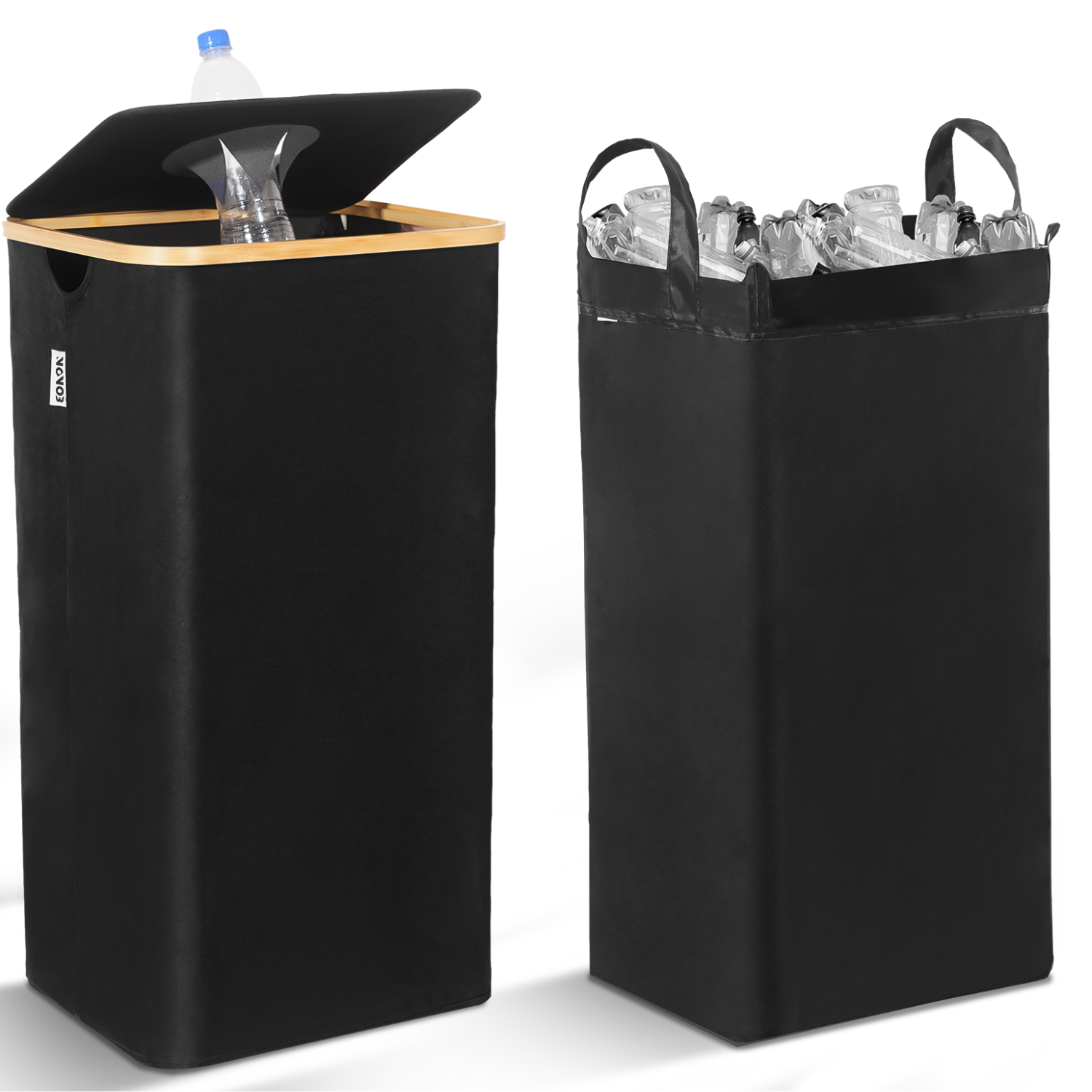 Statiegeld Container | Verzamelmand voor Statiegeld | Met Deksel en Wasbare Zak | Voor Lege Flessen en Blikjes | 100L