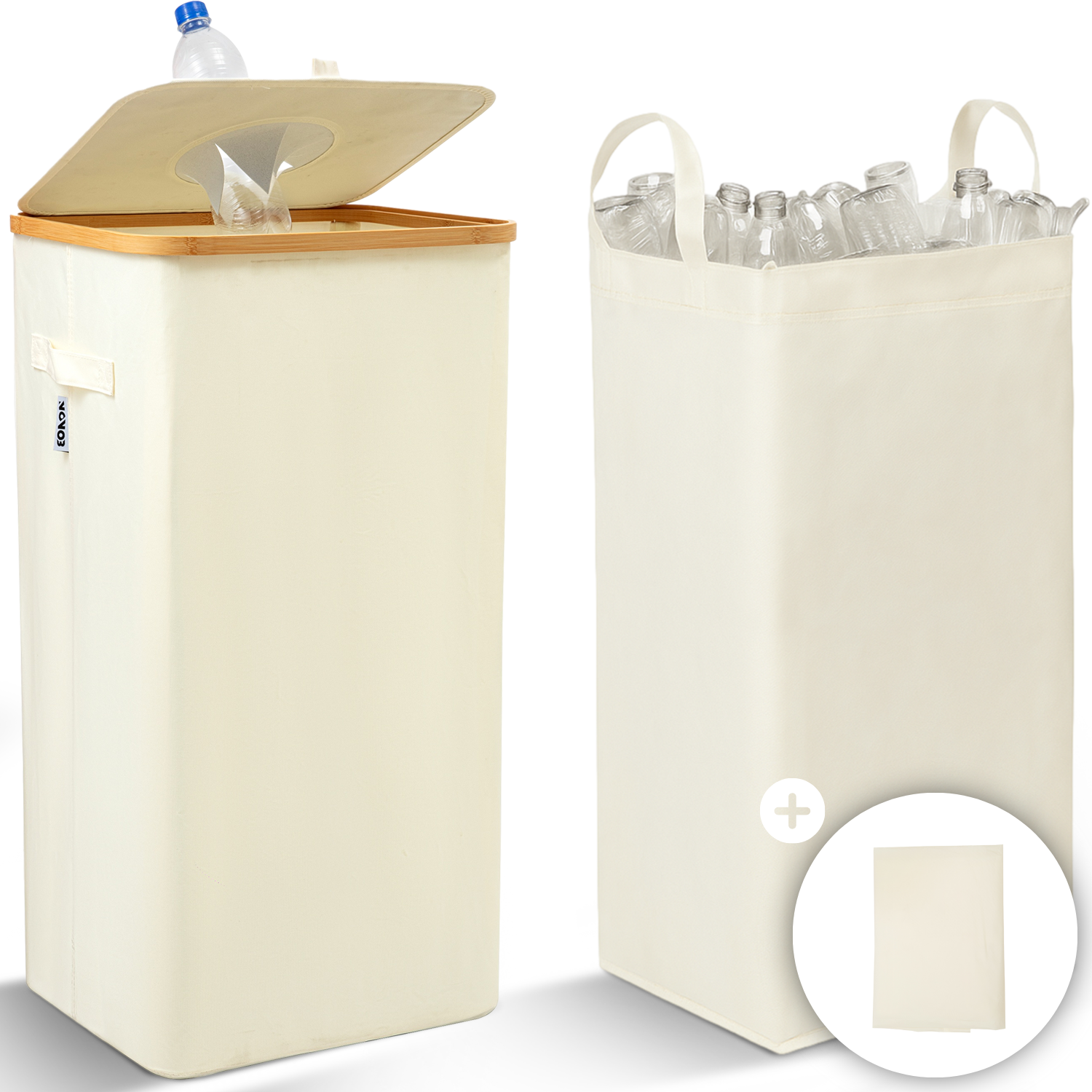 NOVOB® Statiegeld Container met Wasbare Flessentas | 100L | Wit