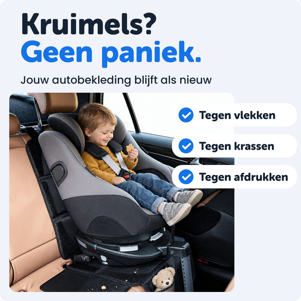NOVOB® Autostoel Beschermer | Inclusief 2 Auto Onderzetters