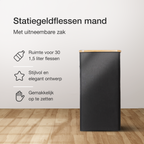 Statiegeld Container | Verzamelmand voor Statiegeld | Met Deksel en Wasbare Zak | Voor Lege Flessen en Blikjes | 100L