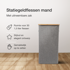 NOVOB® Statiegeld Container met Wasbare Flessentas | 100L | Grijs