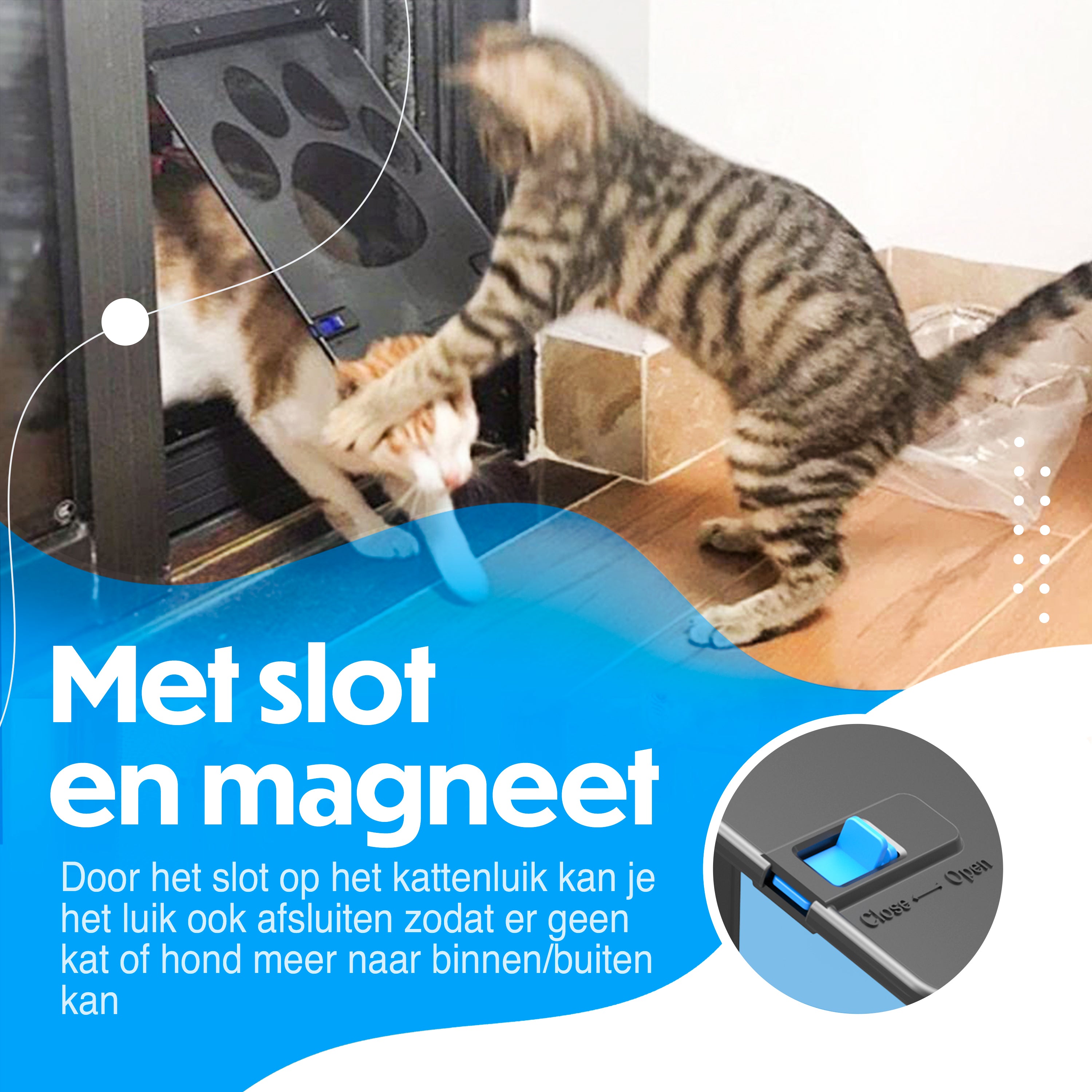 Kattenluik Hordeur | Kattendeur Binnendeur | 29x24cm | Geschikt voor Katten en Kleine Honden (tot 15kg)