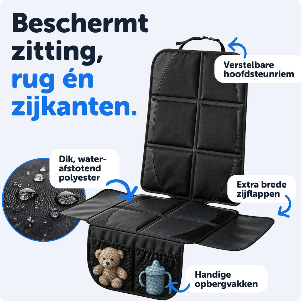 NOVOB® Autostoel Beschermer | Inclusief 2 Auto Onderzetters