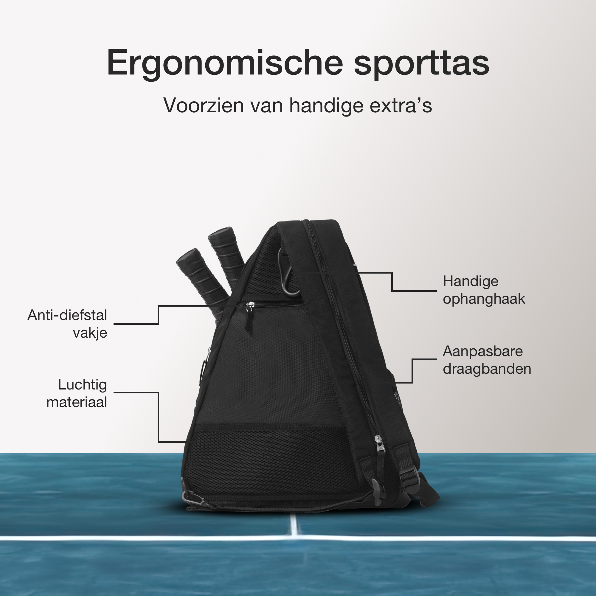 Padeltas | Sporttas | Tennistas | Rugzak | Meerdere vakken | 35L | Voor 4 Padelrackets / 2 Tennisrackets