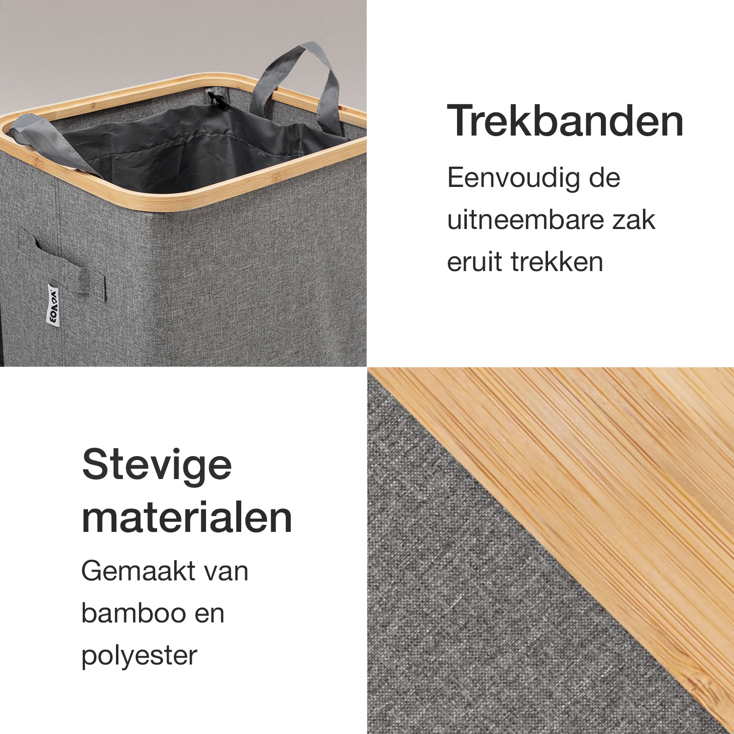 NOVOB® Statiegeld Container met Wasbare Flessentas | 100L | Grijs