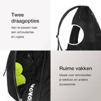 Padeltas | Sporttas | Tennistas | Rugzak | Meerdere vakken | 35L | Voor 4 Padelrackets / 2 Tennisrackets