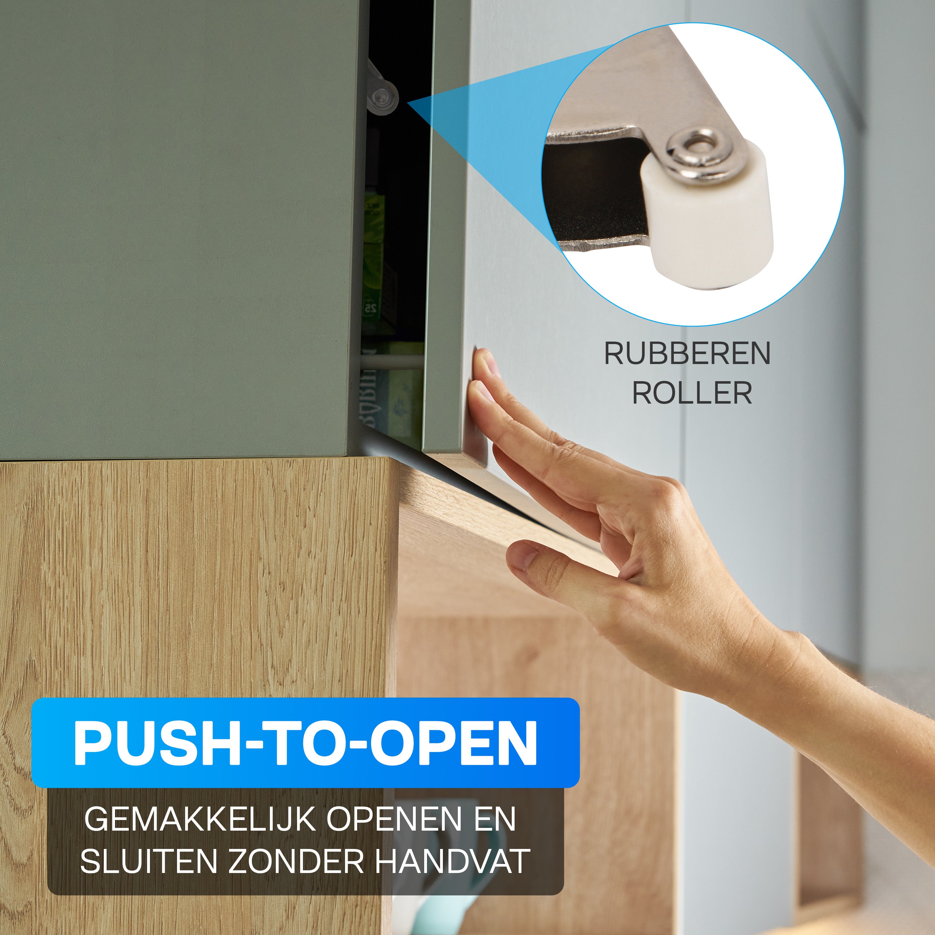 Drukslot 4 Stuks (Incl. Schroeven) | Push to Open | Deurslot | Kastslot | Meubelslot | Voor Keukenkast en Keukenlade