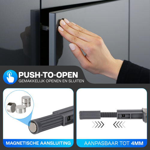 Magnetische Druksnappers 5 Stuks (Incl. Schroeven) | Push to Open | Magneetsnapper | Deursnapper | Voor Keukenkast en Keukenlade
