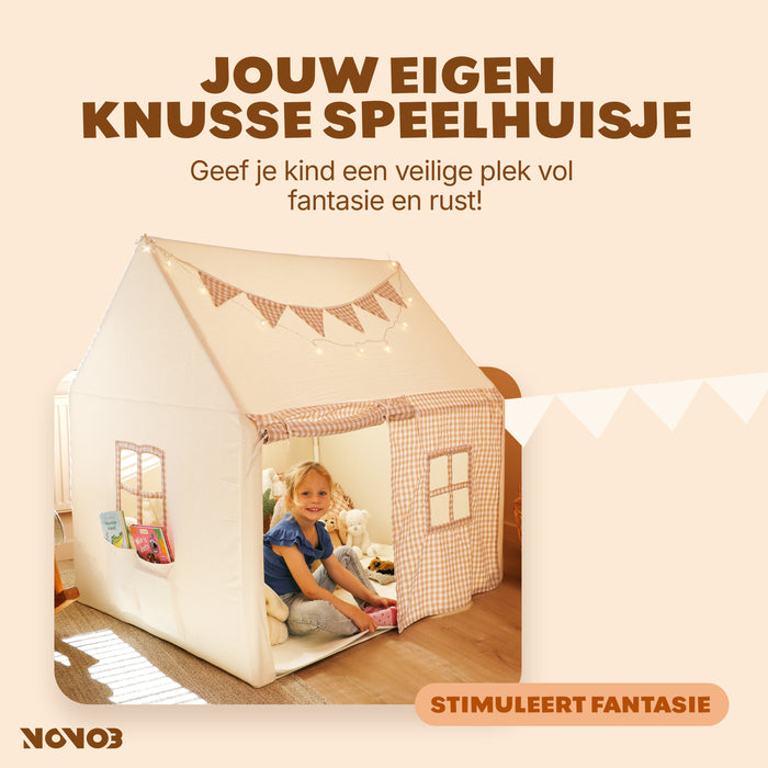 Speeltent voor Kinderen | Opvouwbare Kindertent met Sterverlichting | Ruim & Knus | Machinewasbaar