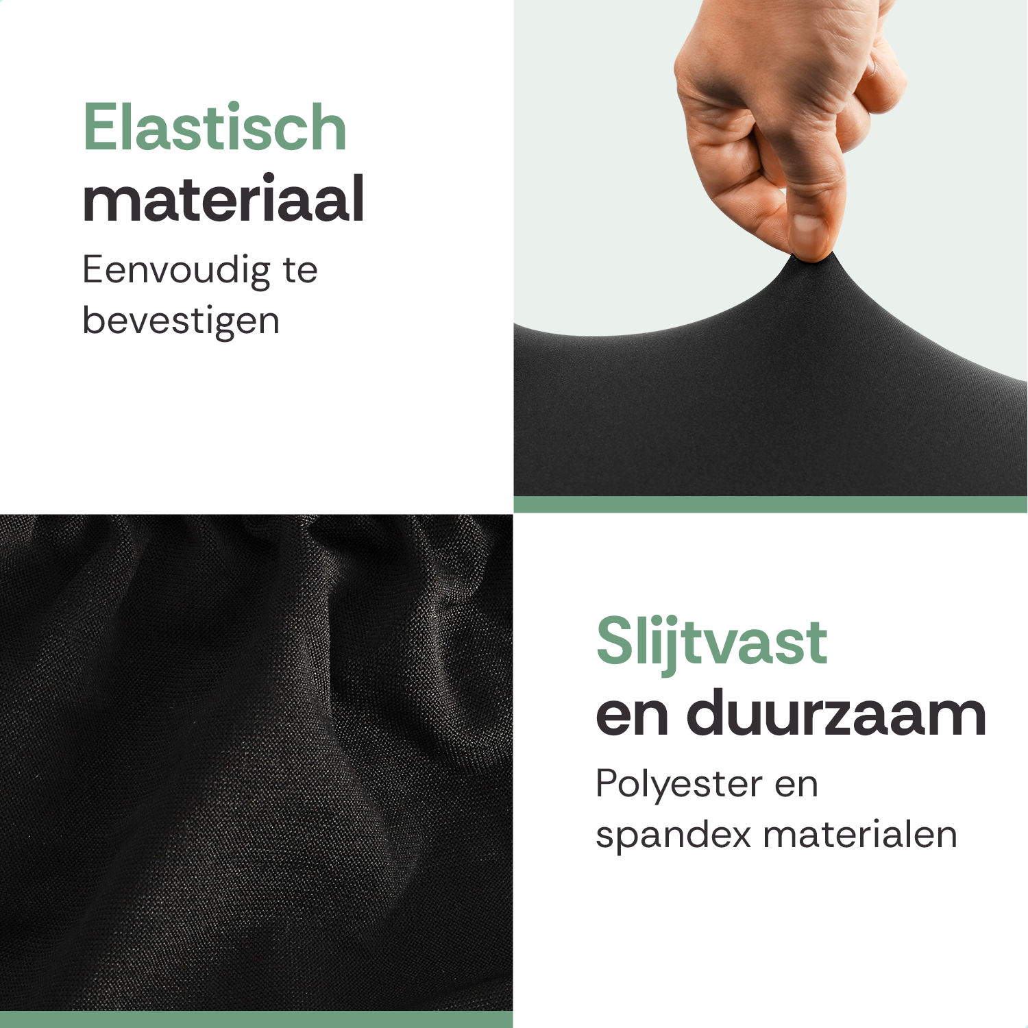 Stoelhoes Zwart Eetkamerstoelen | Stoelhoesset | Stretch | Incl. Poot Viltjes