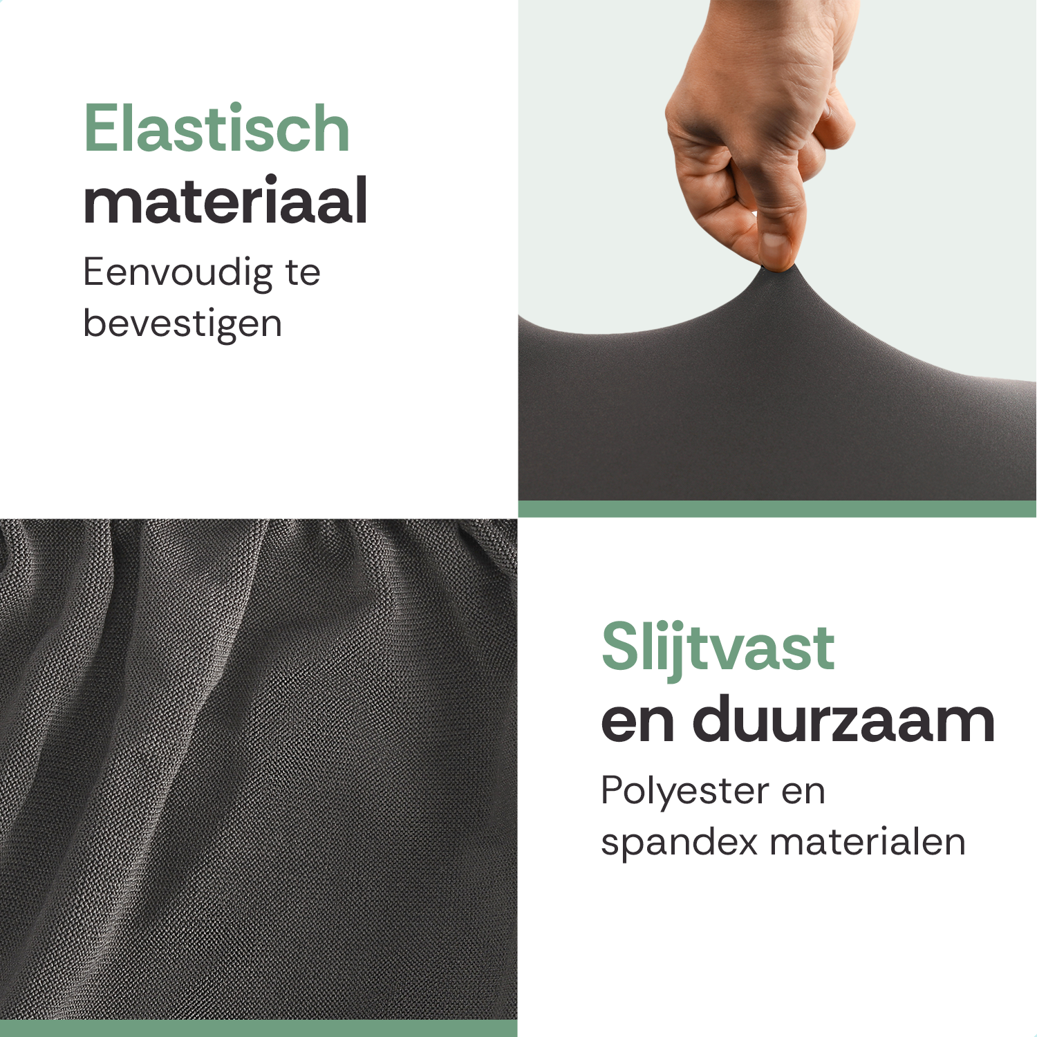 Stoelhoes Grijs Eetkamerstoelen | Stoelhoesset | Stretch | Incl. Poot Viltjes