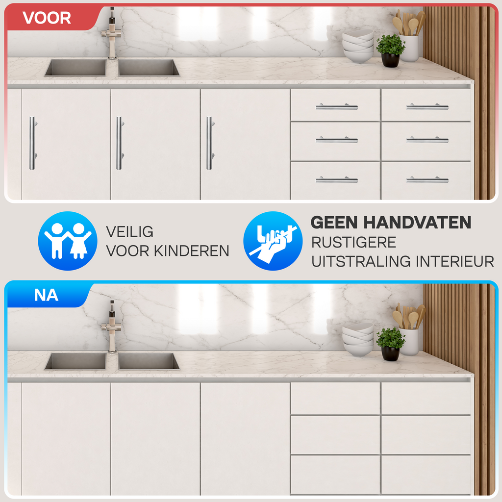 Magnetische Druksnappers 5 Stuks (Incl. Schroeven) | Push to Open | Magneetsnapper | Deursnapper | Voor Keukenkast en Keukenlade