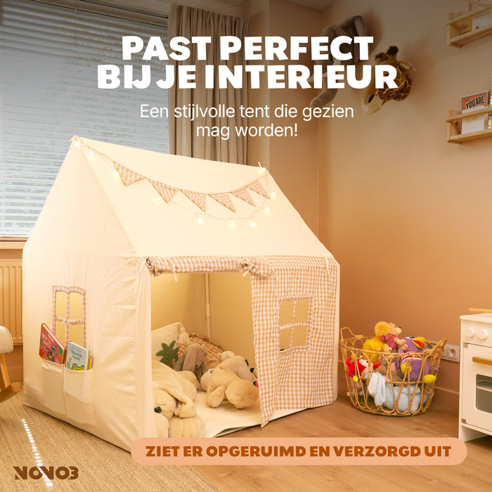 Speeltent voor Kinderen | Opvouwbare Kindertent met Sterverlichting | Ruim & Knus | Machinewasbaar