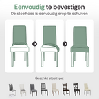 Stoelhoes Zwart Eetkamerstoelen | Stoelhoesset | Stretch | Incl. Poot Viltjes