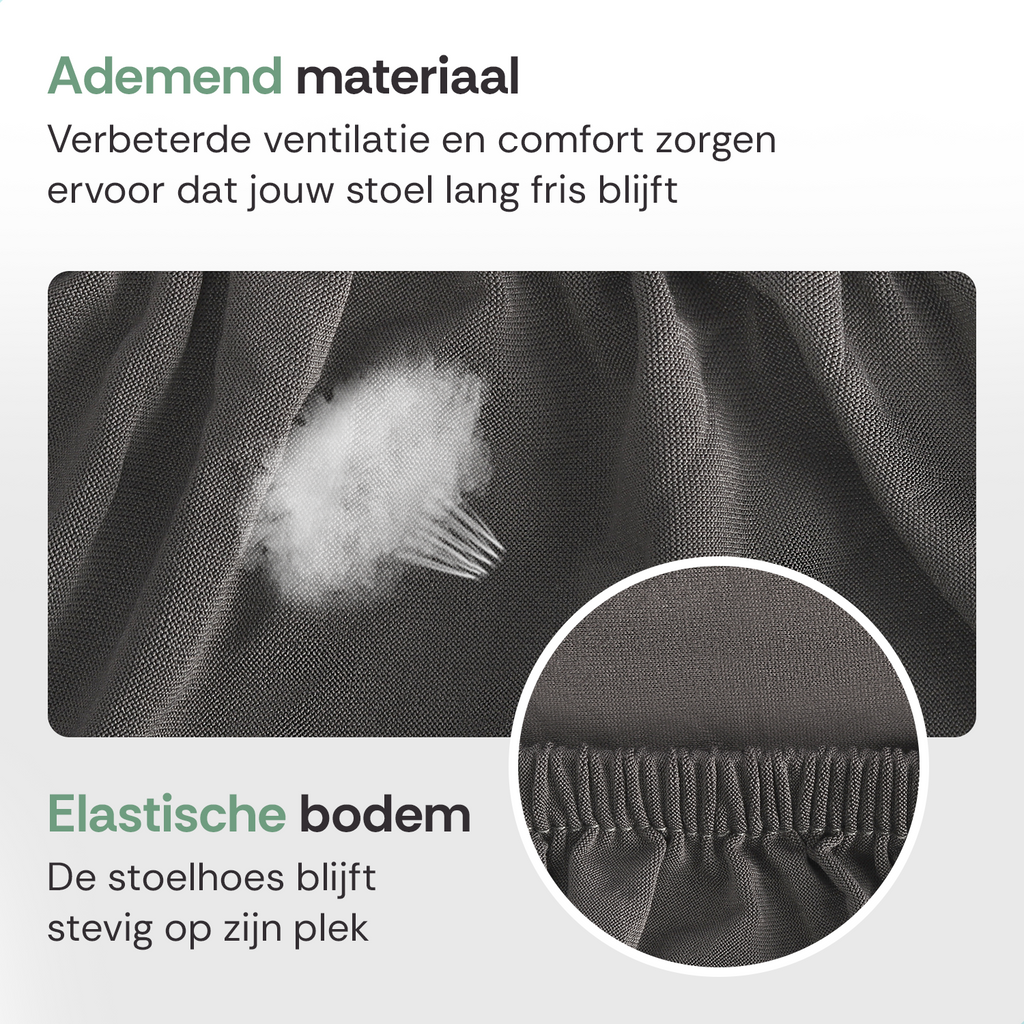 Stoelhoes Grijs Eetkamerstoelen | Stoelhoesset | Stretch | Incl. Poot Viltjes