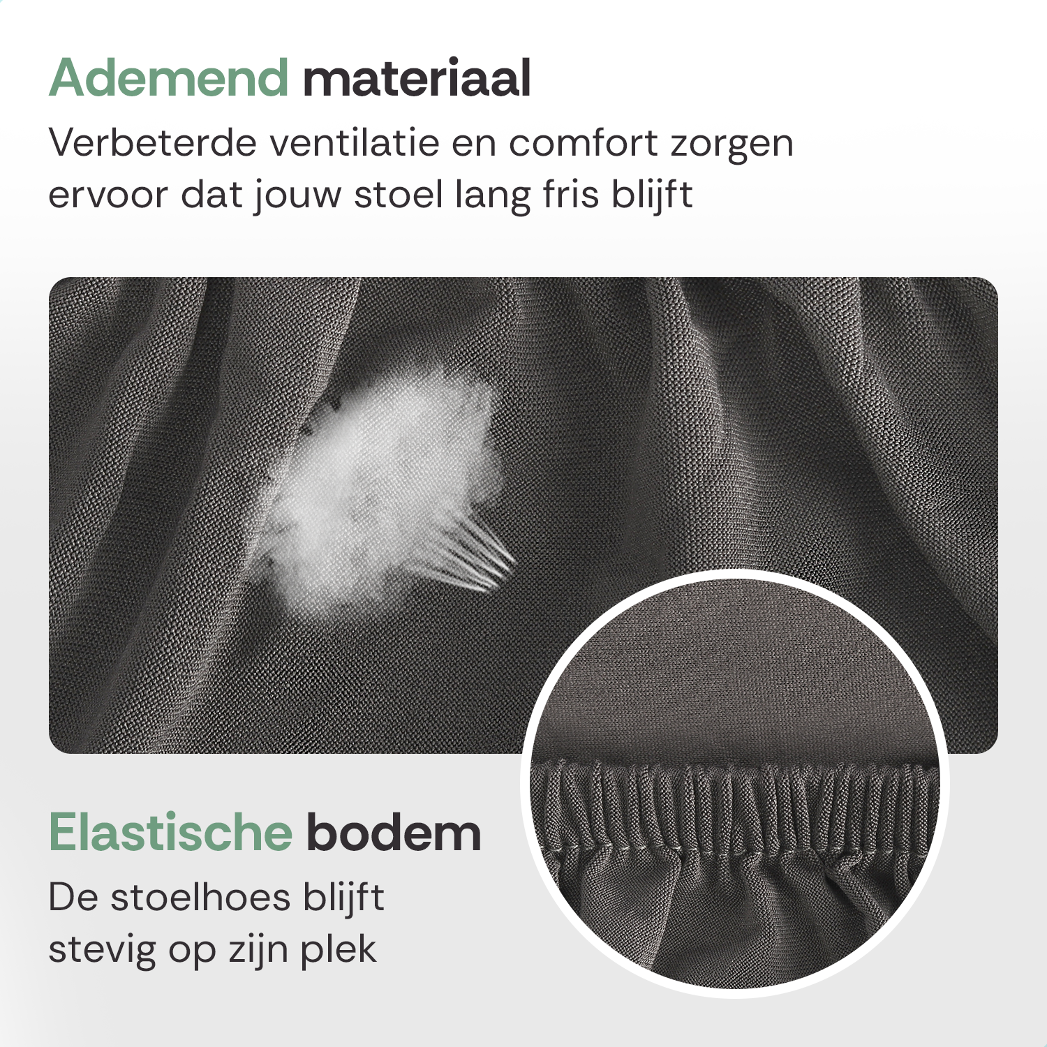 Stoelhoes Grijs Eetkamerstoelen | Stoelhoesset | Stretch | Incl. Poot Viltjes