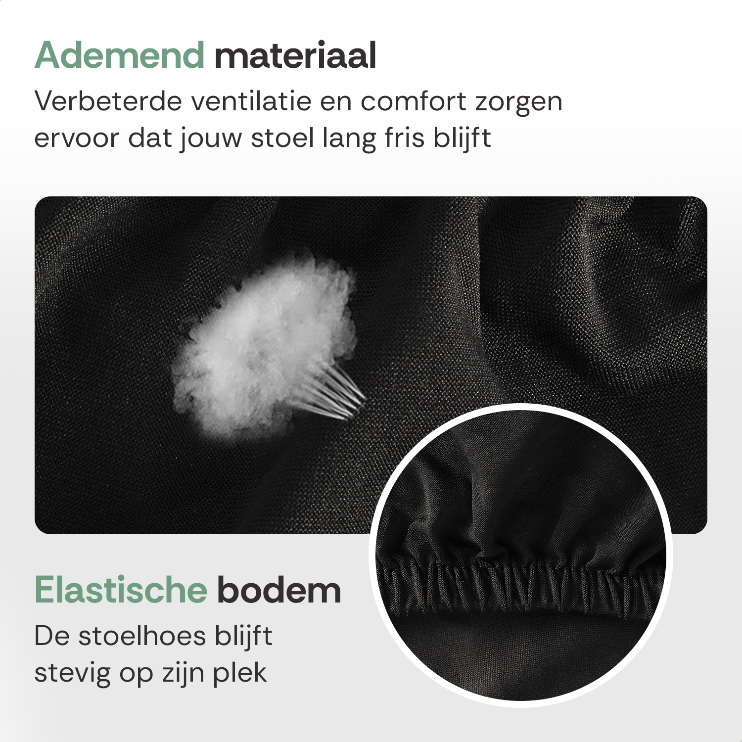 Stoelhoes Zwart Eetkamerstoelen | Stoelhoesset | Stretch | Incl. Poot Viltjes