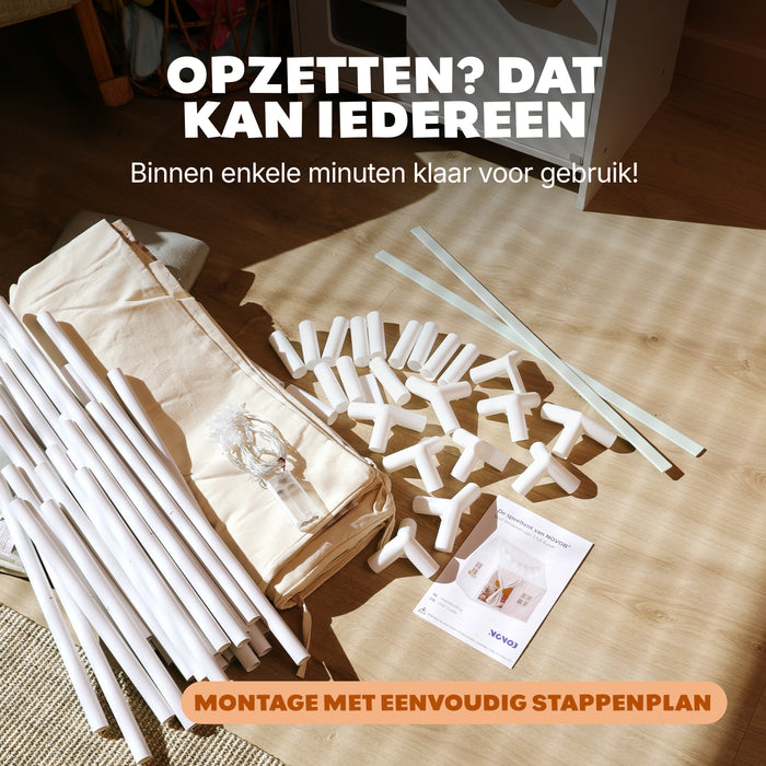 Speeltent voor Kinderen | Opvouwbare Kindertent met Sterverlichting | Ruim & Knus | Machinewasbaar