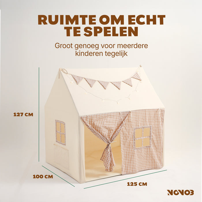 Speeltent voor Kinderen | Opvouwbare Kindertent met Sterverlichting | Ruim & Knus | Machinewasbaar