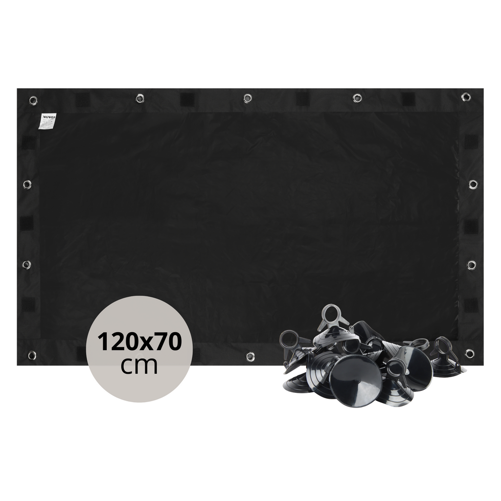 Verduisteringsdoek met Zuignappen | Verduisteringsgordijn | Maten 70x120cm en 210x120cm