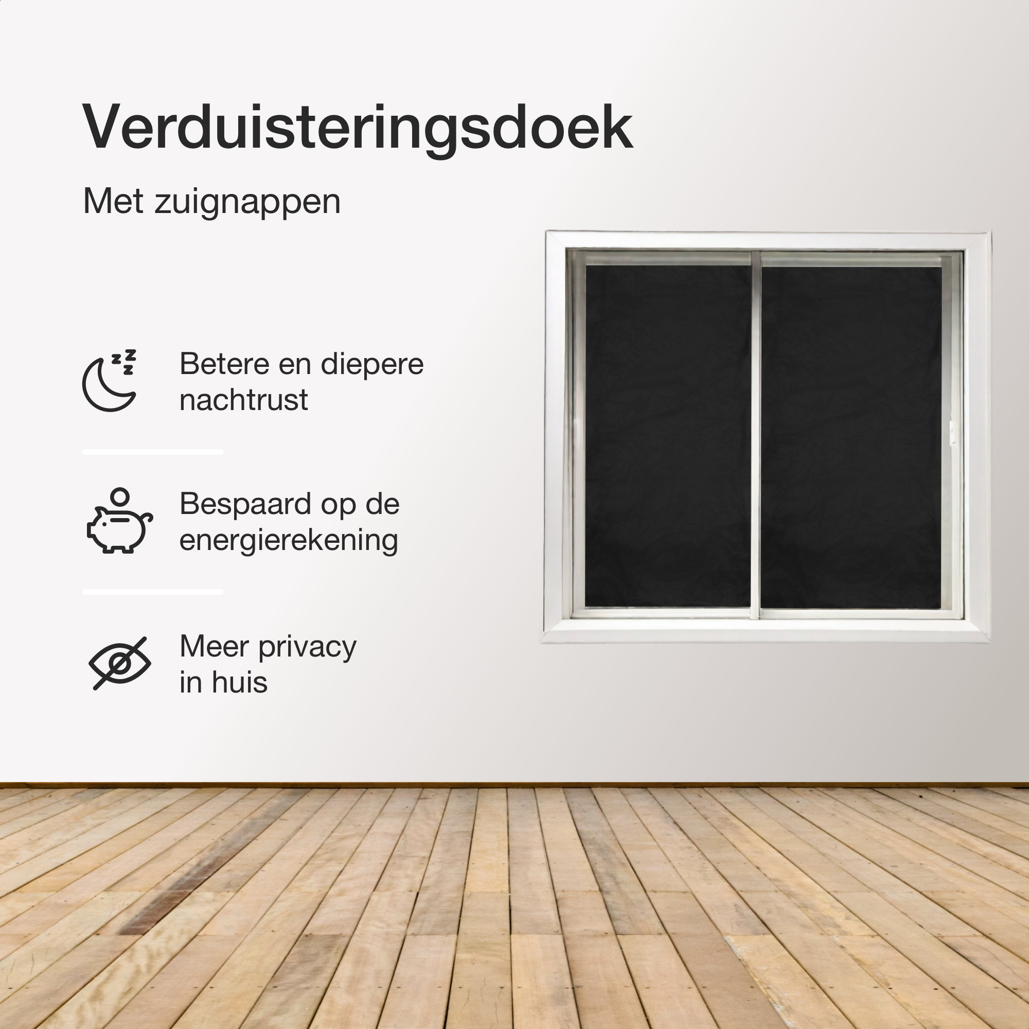 Verduisteringsdoek met Zuignappen | Verduisteringsgordijn | Maten 70x120cm en 210x120cm
