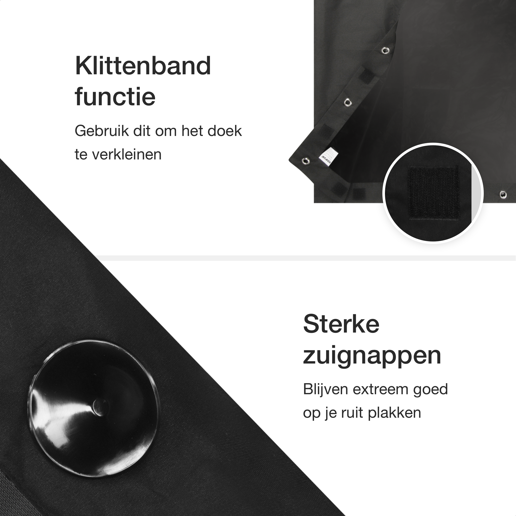 Verduisteringsdoek met Zuignappen | Verduisteringsgordijn | Maten 70x120cm en 210x120cm